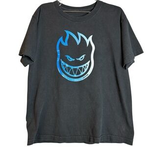 Spitfire Youth Boys Short Sleeve Black 100% Cotton Bighead Fire T-Shirt Size L